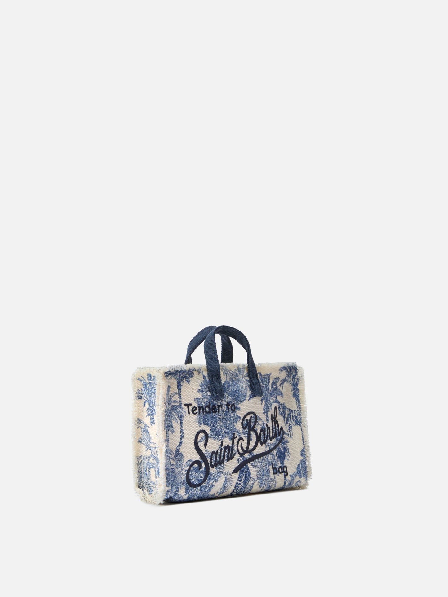Canvas-Tasche Micro Phone mit Toile-de-Jouy-Print und kontrastierendem Logo 