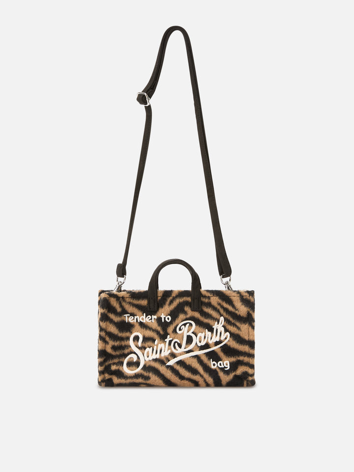 Phone Bag in felt with zebra print