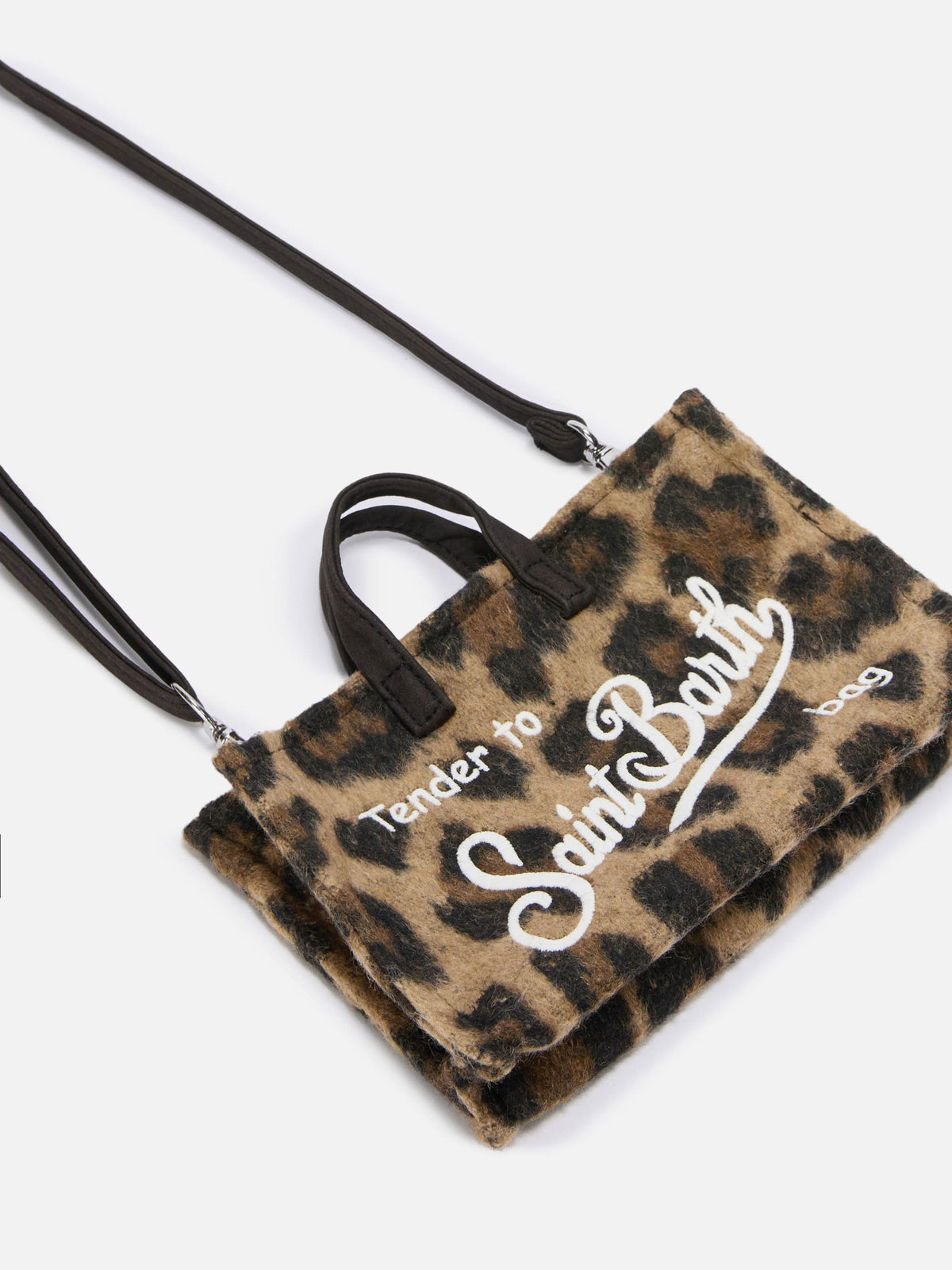 Phone Bag en feutre avec imprimé léopard 