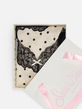 Off white Pilar top and shorts set with polka dots and lace