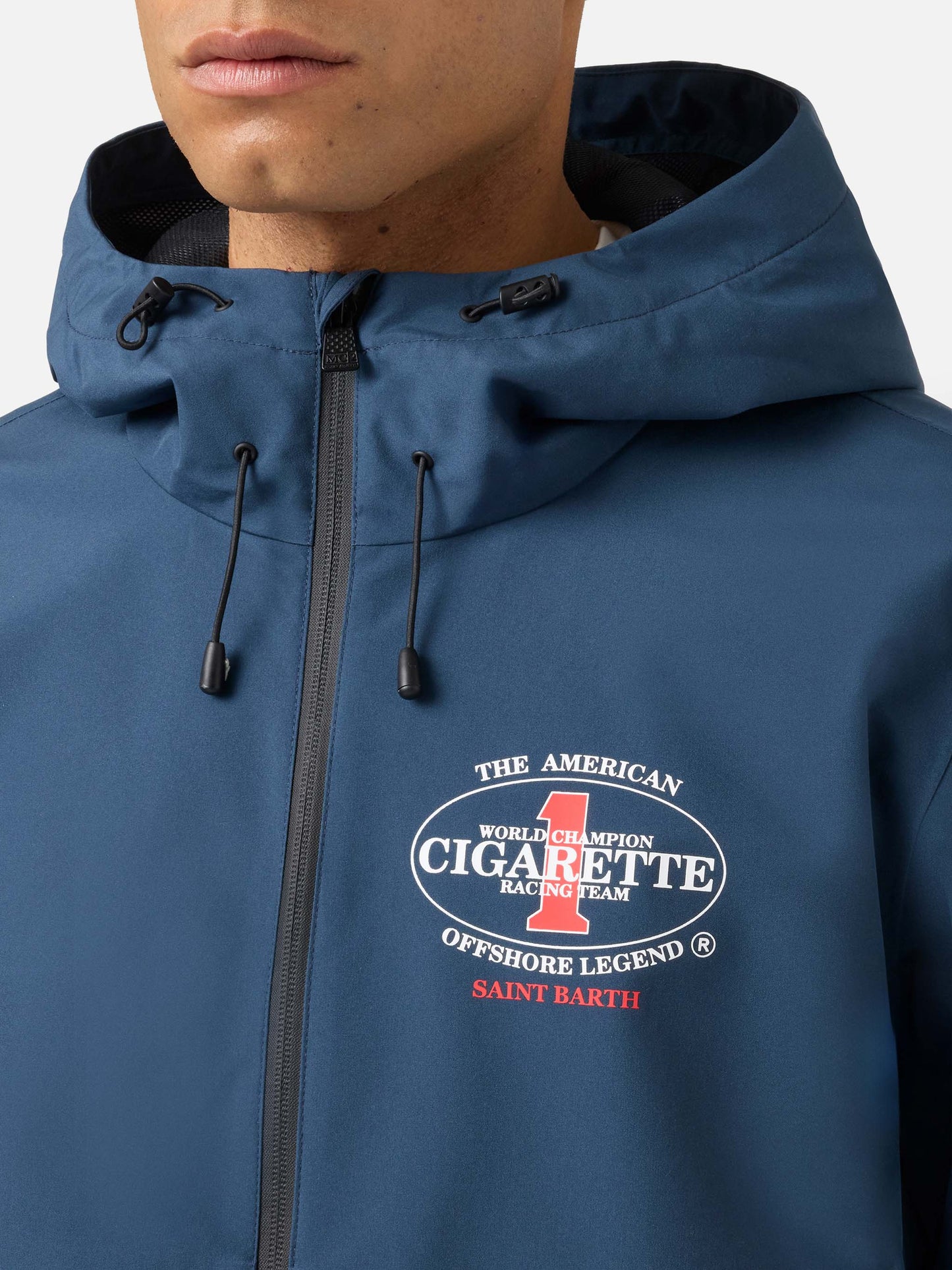 Navy blue Pilot technical jacket with Cigarette print | Special Edition