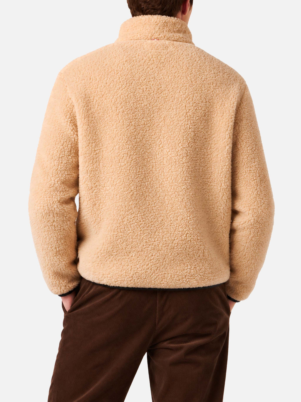 Sherpa-Jacke mit Farbverlaufs-Bergprint und Patch 
