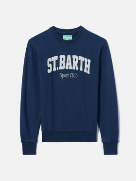 Sudadera Ponza de algodón azul marino con logo Sport Club en relieve efecto rizo 