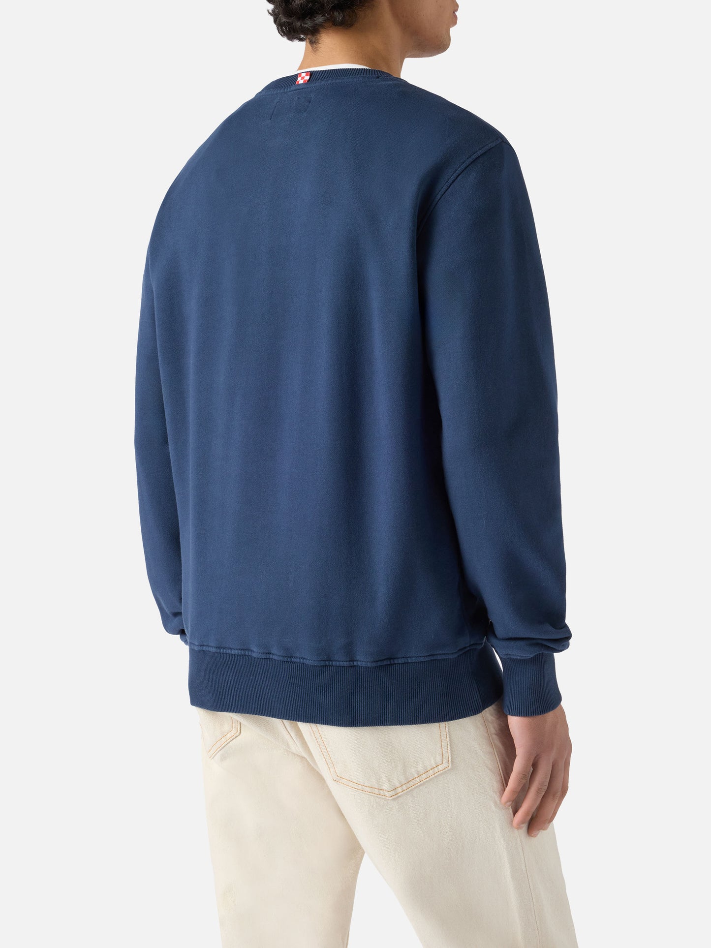 Sudadera Ponza de algodón azul marino con logo Sport Club en relieve efecto rizo 