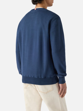 Sudadera Ponza de algodón azul marino con logo Sport Club en relieve efecto rizo 