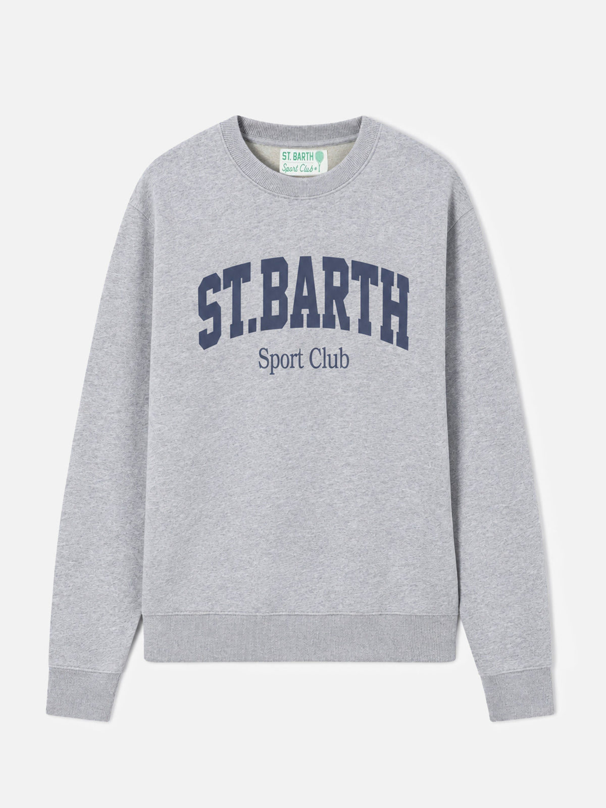 Felpa Ponza grigio chiaro melange con stampa St. Barth Sport Club