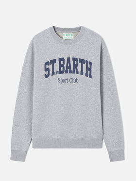 Felpa Ponza grigio chiaro melange con stampa St. Barth Sport Club