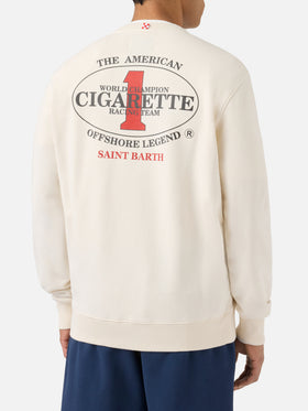Cream Ponza crewneck sweatshirt with Cigarette print | Special Edition
