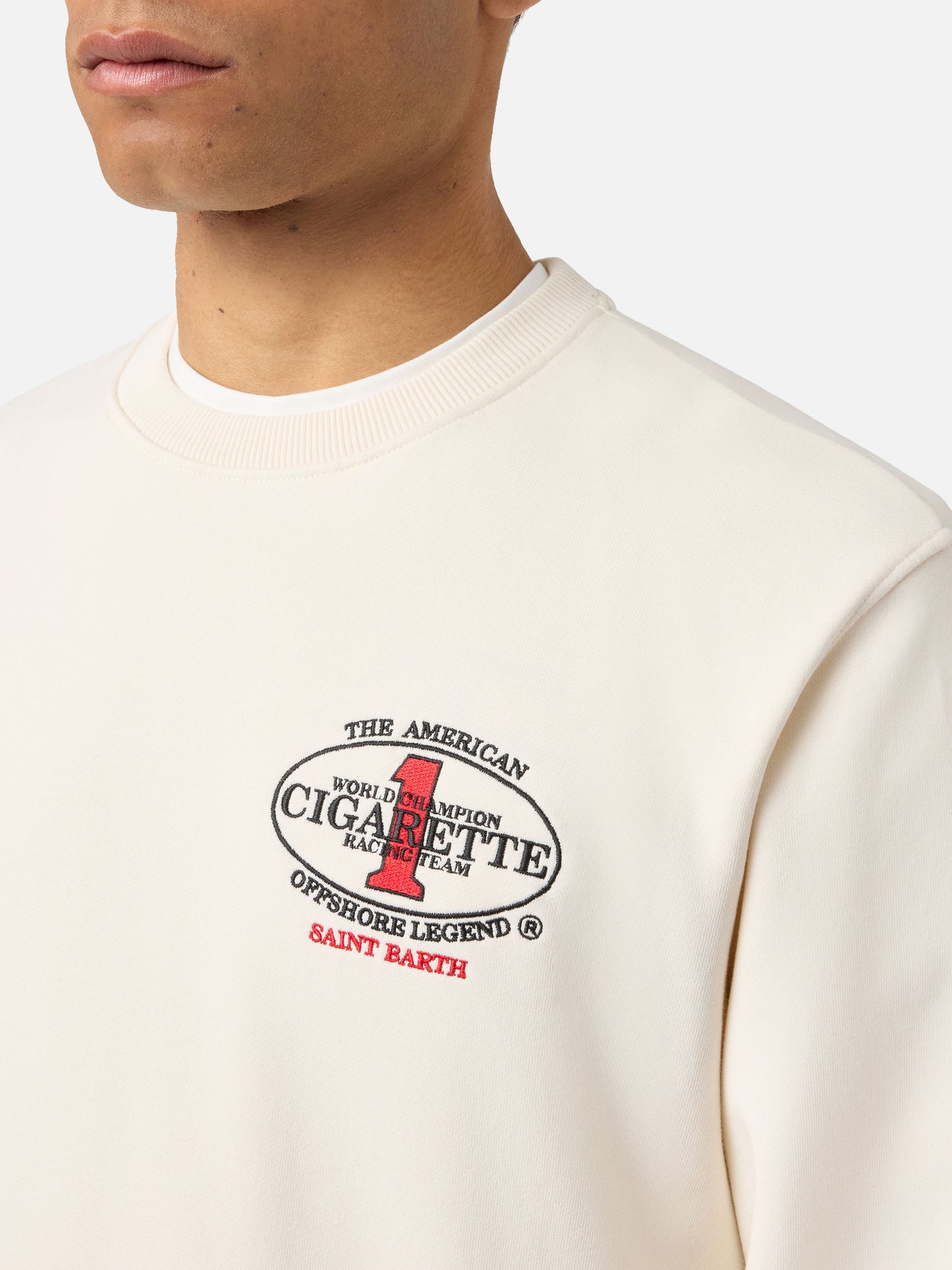 Cream Ponza crewneck sweatshirt with Cigarette print | Special Edition