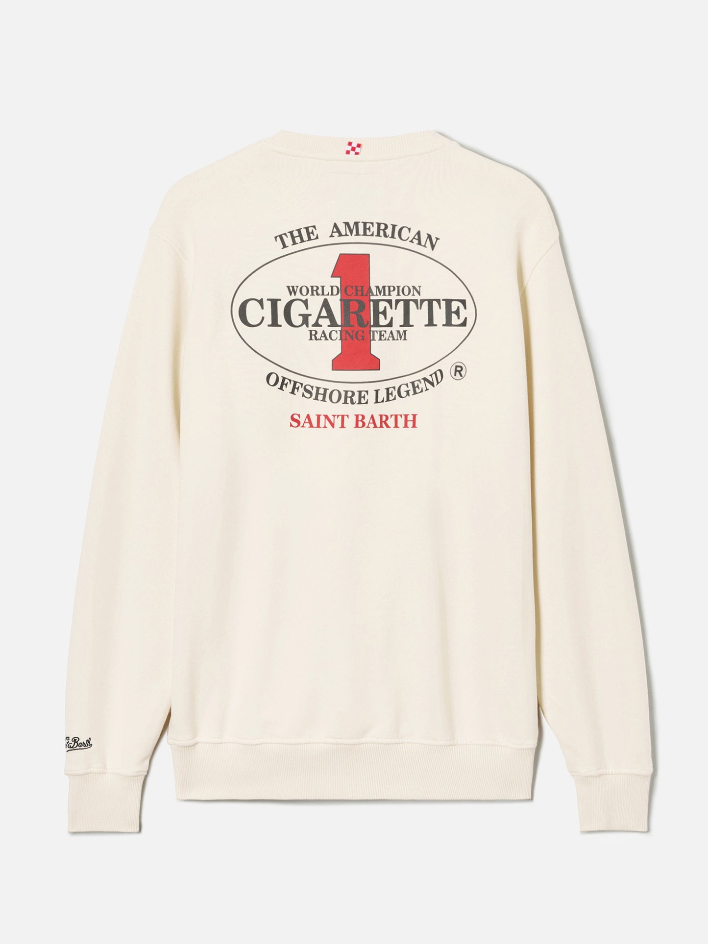 Felpa Ponza girocollo panna con stampa Cigarette | Special Edition
