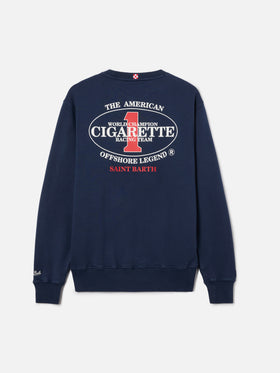 Navy blue Ponza crewneck sweatshirt with Cigarette print | Special Edition