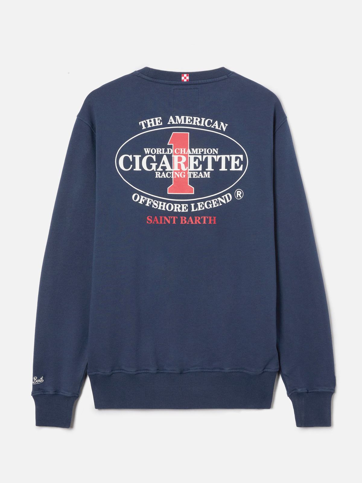 Marineblaues Ponza Rundhals-Sweatshirt mit Cigarette-Print | Special Edition 