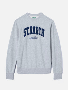 Sweat-shirt Ponza en coton gris avec logo Sport Club en relief effet éponge 