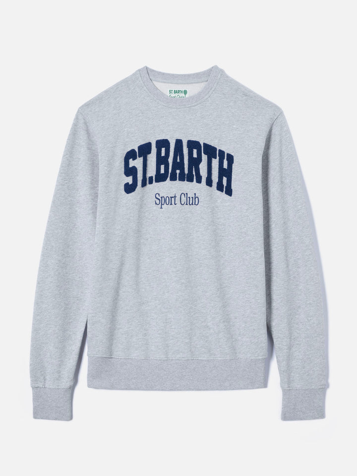 Grey Ponza cotton sweatshirt with Sport Club raised terry-effect logo
