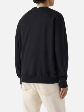 Felpa Ponza nera con ricamo Busy From Day To Night