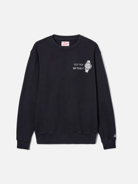 Sudadera Ponza negra con bordado Busy From Day To Night 