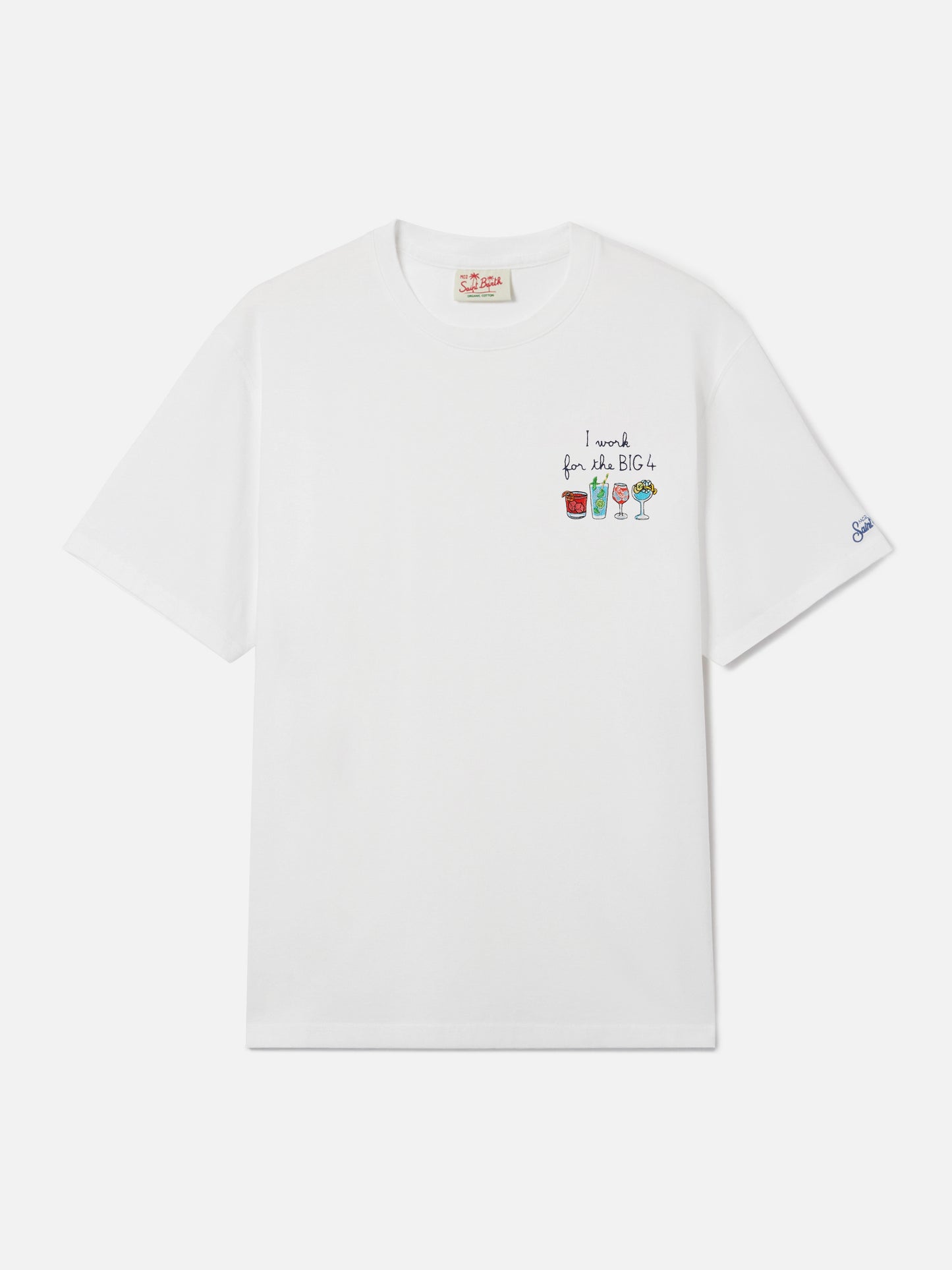 Camiseta Portofino blanca con bordado I Work For The Big 4 