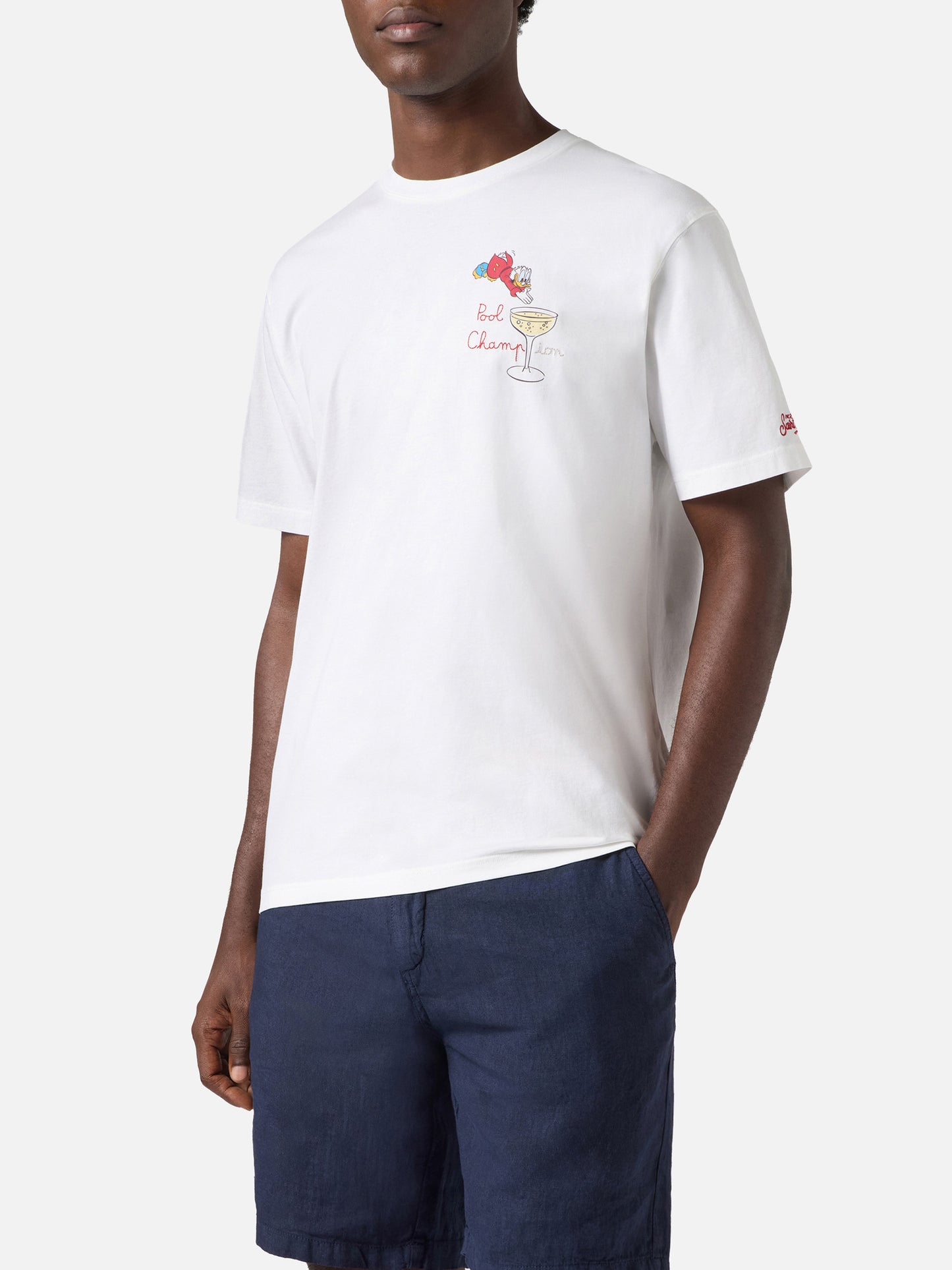 White Portofino T-shirt with Pool Champion embroidery | Special Edition