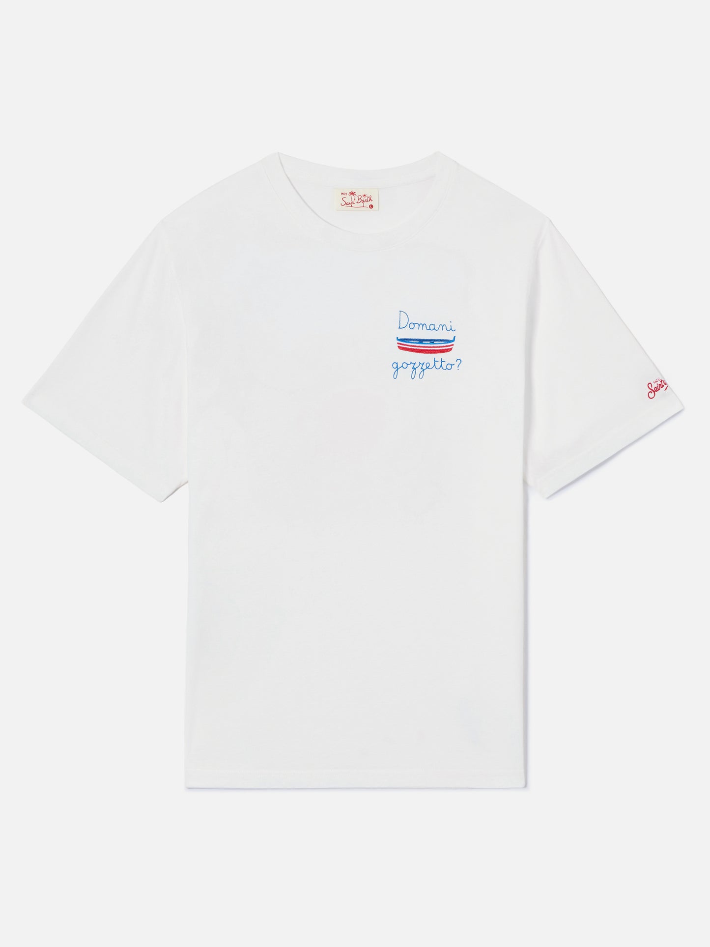 White Portofino T-shirt with Domani Gozzetto? embroidery