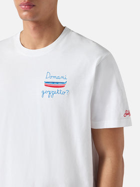White Portofino T-shirt with Domani Gozzetto? embroidery