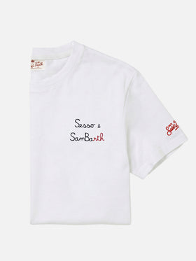 T-shirt Portofino in jersey di cotone classic fit con ricamo Sesso e Sambarth