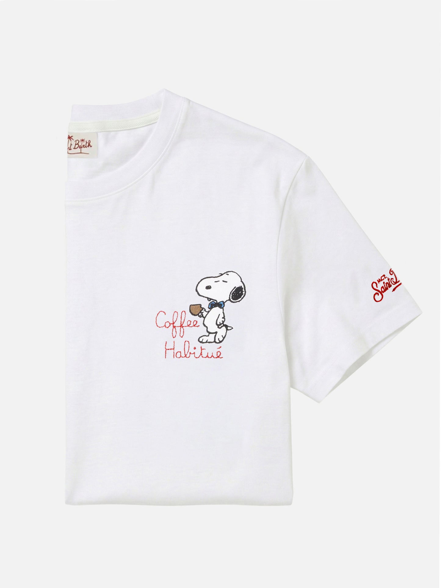 White Portofino T-shirt with Coffee Habitué embroidery | Special Edition