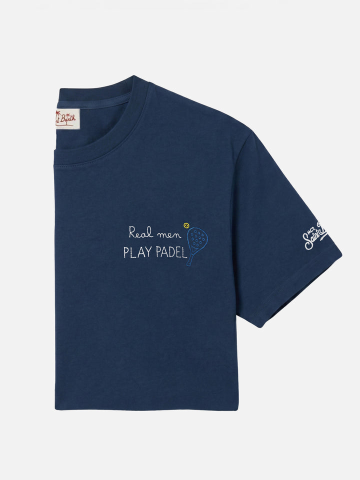 T-shirt Blue Portofino avec broderie Real Men Play Padel 