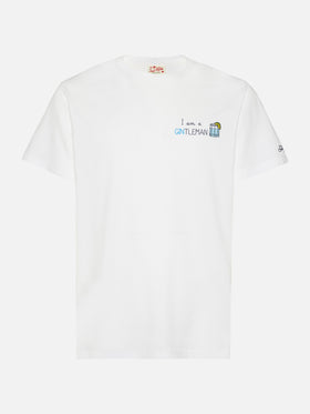 Classic fit cotton jersey t-shirt Portofino with I am a GINtleman embroidery