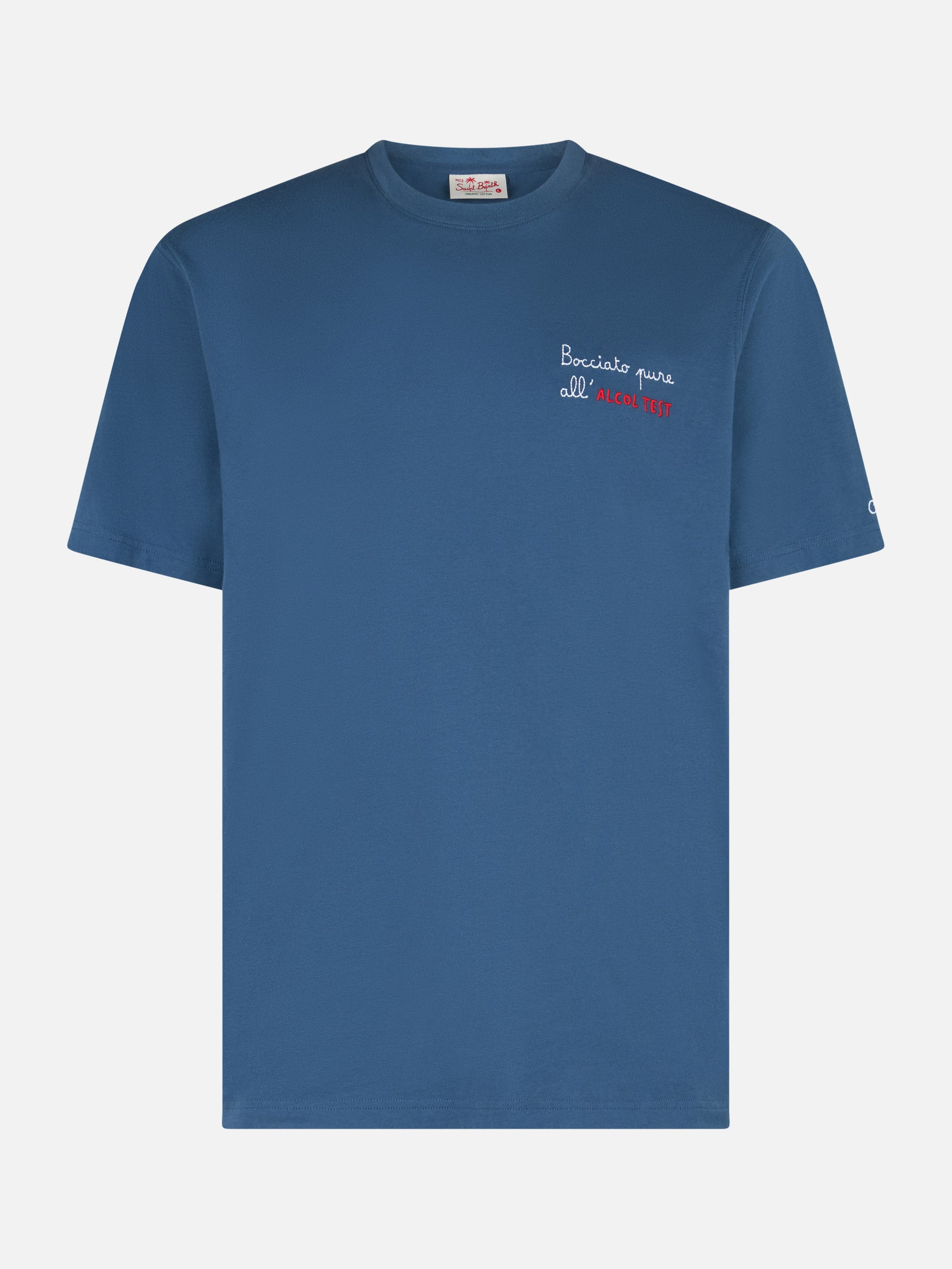 Man classic fit cotton jersey t-shirt Portofino with Bocciato pure all'alcol test embroidery - MC2 Saint Barth