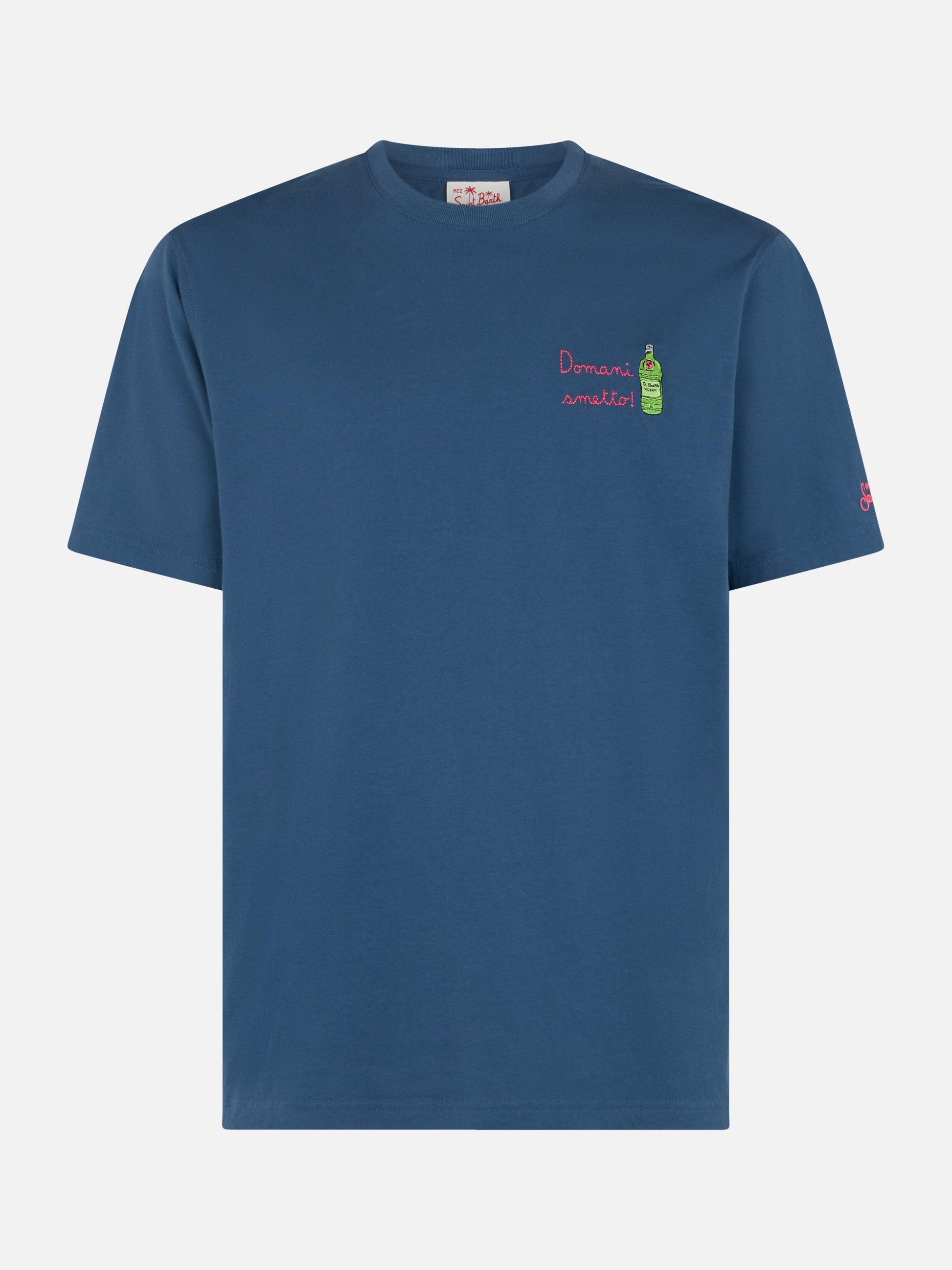 Man classic fit cotton jersey t-shirt Portofino with Domani smetto embroidery - MC2 Saint Barth