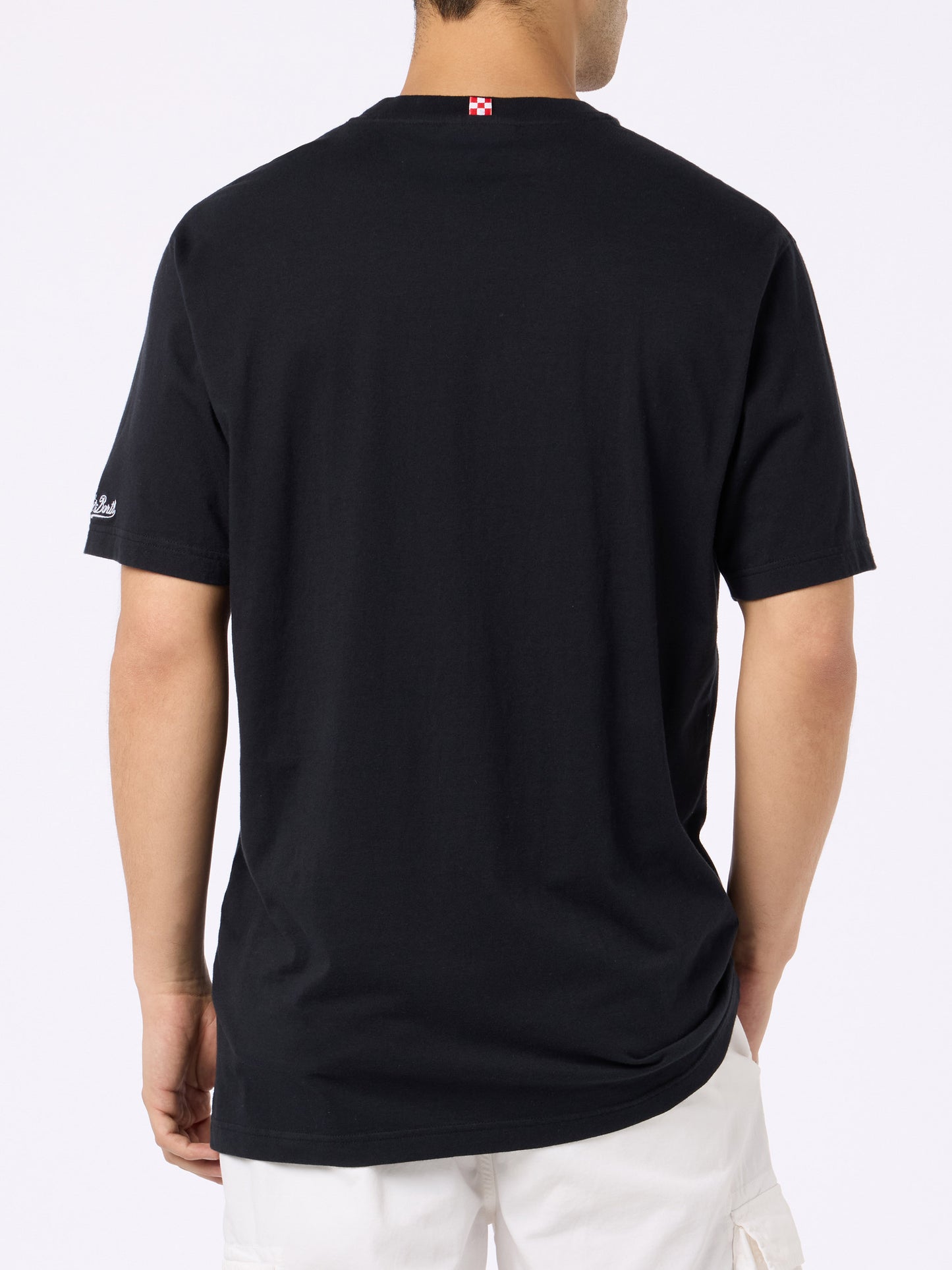 Man classic fit cotton jersey t-shirt Portofino with Non ci resta che sbocciare embroidery - MC2 Saint Barth