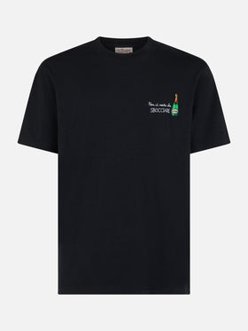 Man classic fit cotton jersey t-shirt Portofino with Non ci resta che sbocciare embroidery - MC2 Saint Barth