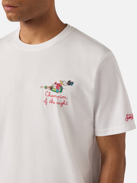 White Portofino T-shirt with Champion Of The Night embroidery | Special Edition