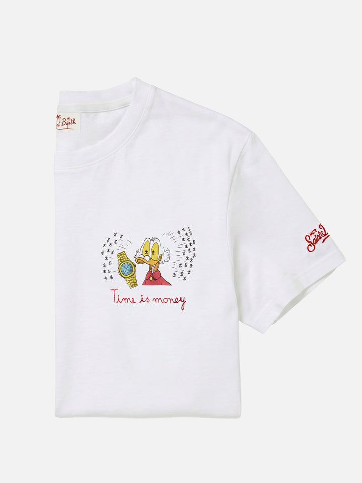 White Portofino t-shirt with Time Is Money! embroidery | Special Edition