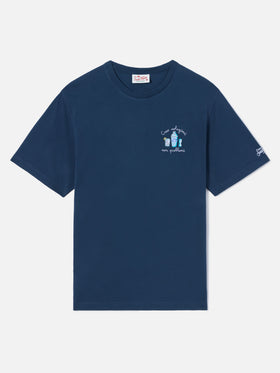 Blue Portofino T-shirt with Creo Soluzioni Non Problemi embroidery