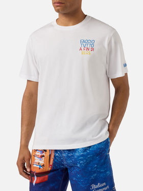 White Portofino T-shirt with Faccio Tutto A Fin Di Bere embroidery | Special Edition