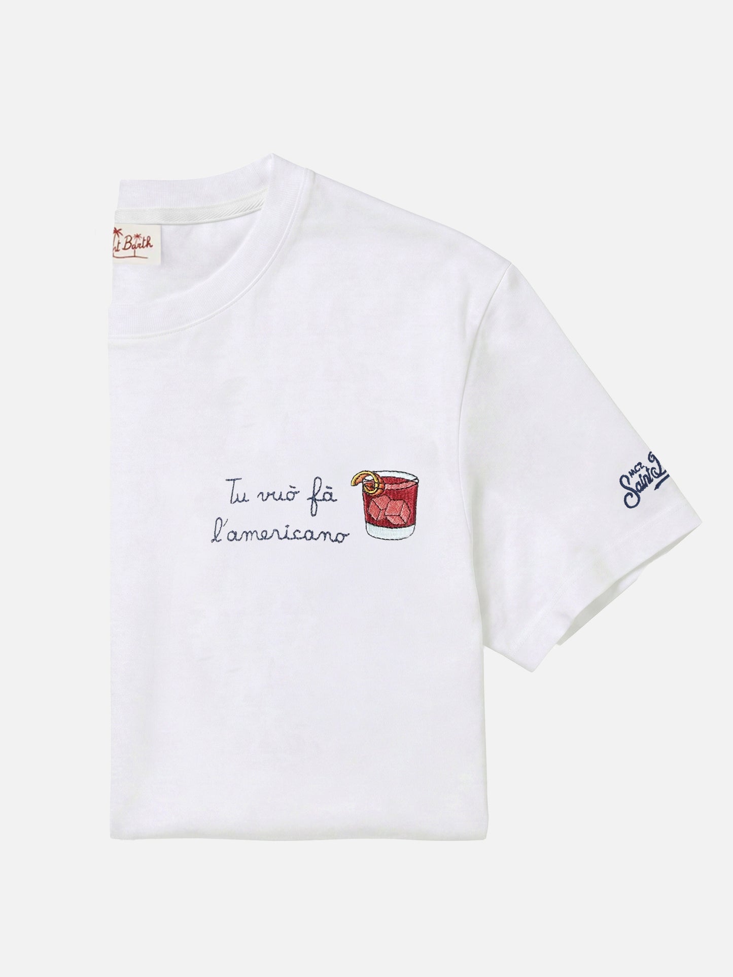 Camiseta Portofino blanca con bordado Tu Vuò Fà L'americano 