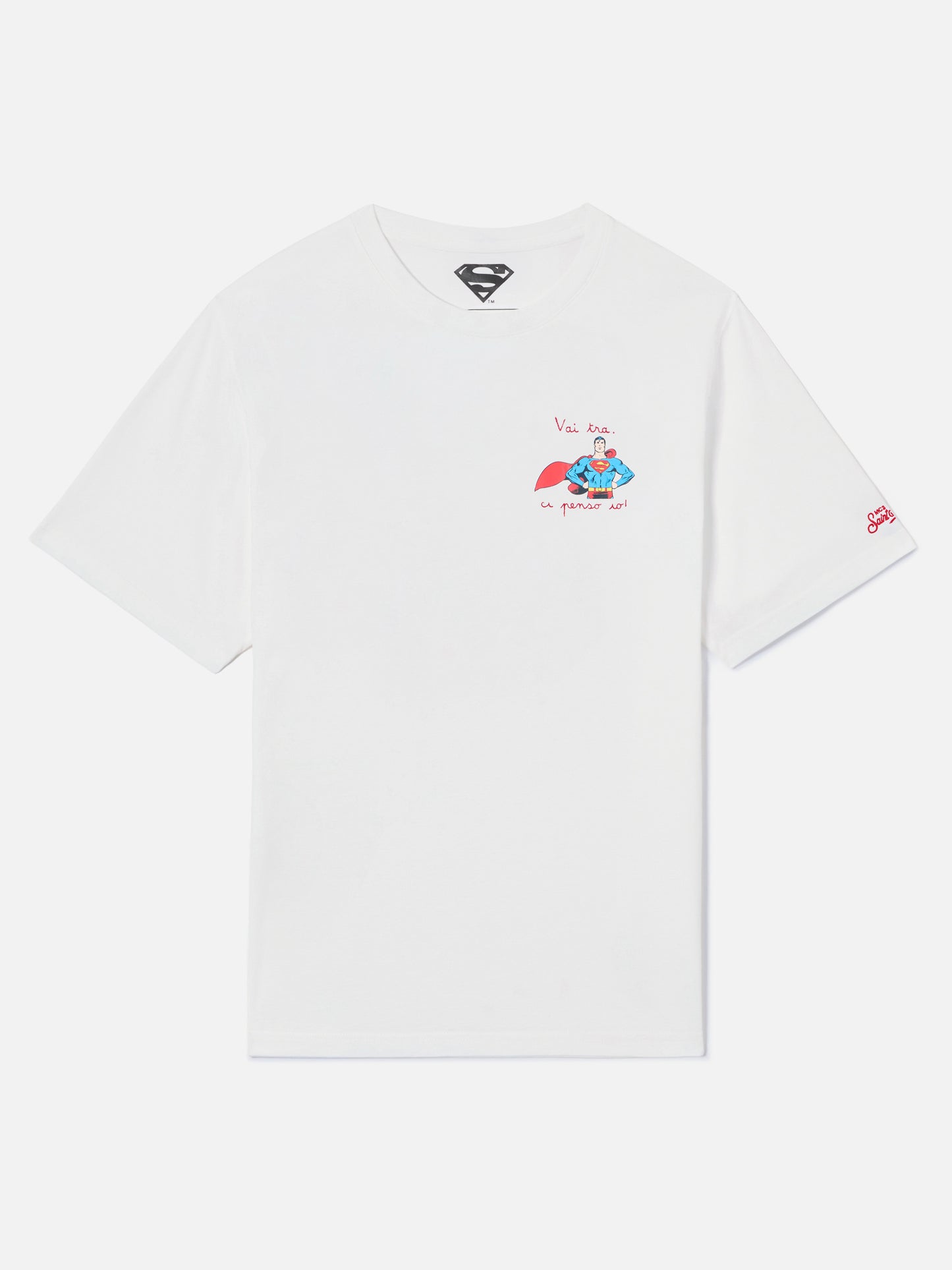 Weißes Portofino T-Shirt mit „Vai Tra Ci Penso Io!“ Stickerei | Special Edition 
