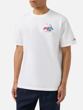 Weißes Portofino T-Shirt mit „Vai Tra Ci Penso Io!“ Stickerei | Special Edition 