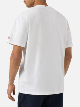 Weißes Portofino T-Shirt mit „Vai Tra Ci Penso Io!“ Stickerei | Special Edition 