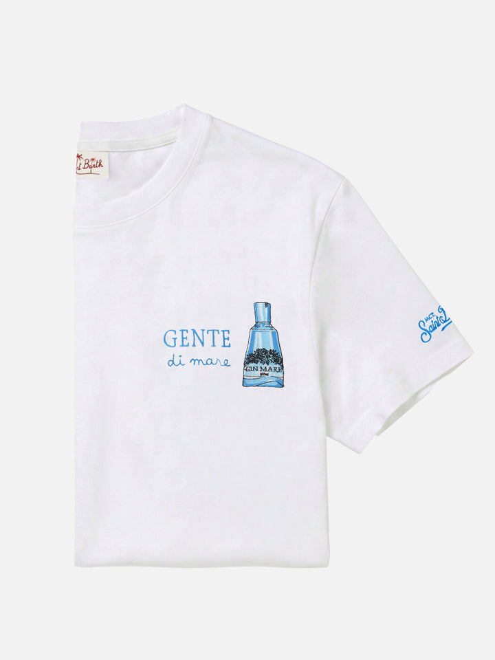 Camiseta Portofino blanca con bordado Gente Di Mare | Edición Especial 