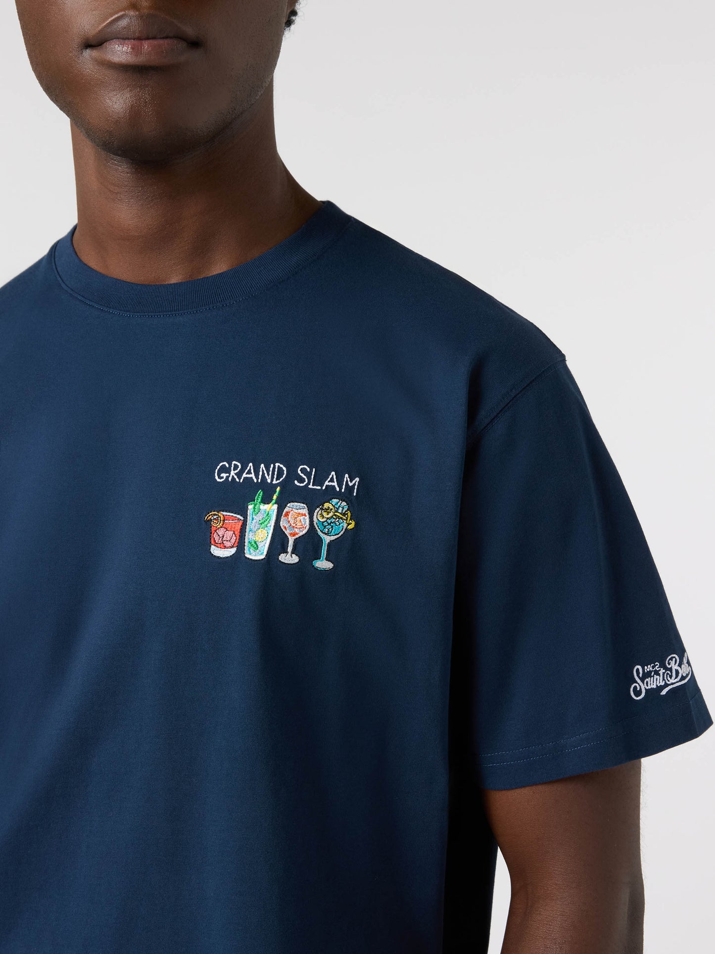 Blue Portofino T-shirt with Grand Slam embroidery