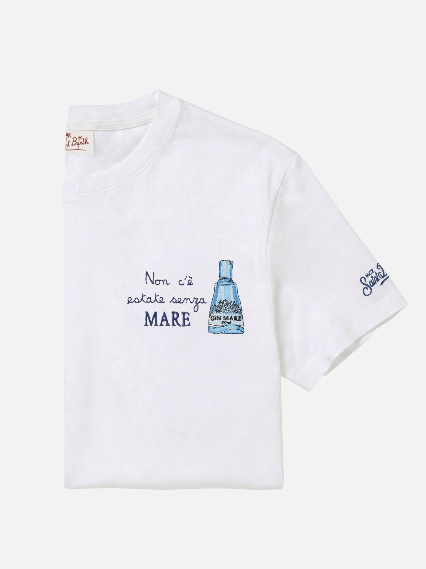 Camiseta Portofino blanca con bordado Non C'è Estate Senza Mare | Edición Especial 