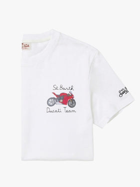 T-shirt Portofino blanc avec broderie Ducati Team | Édition spéciale 