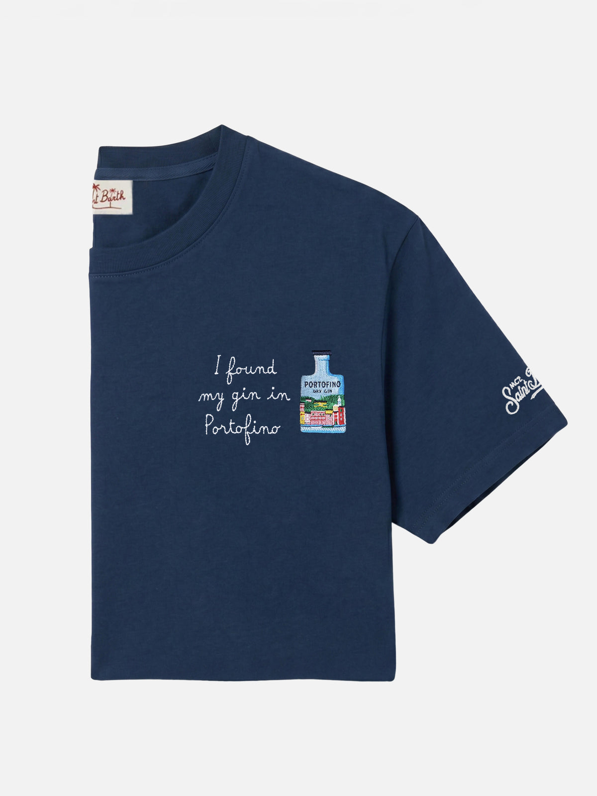Blue Portofino T-shirt with I Found My Gin In Portofino embroidery | Special Edition