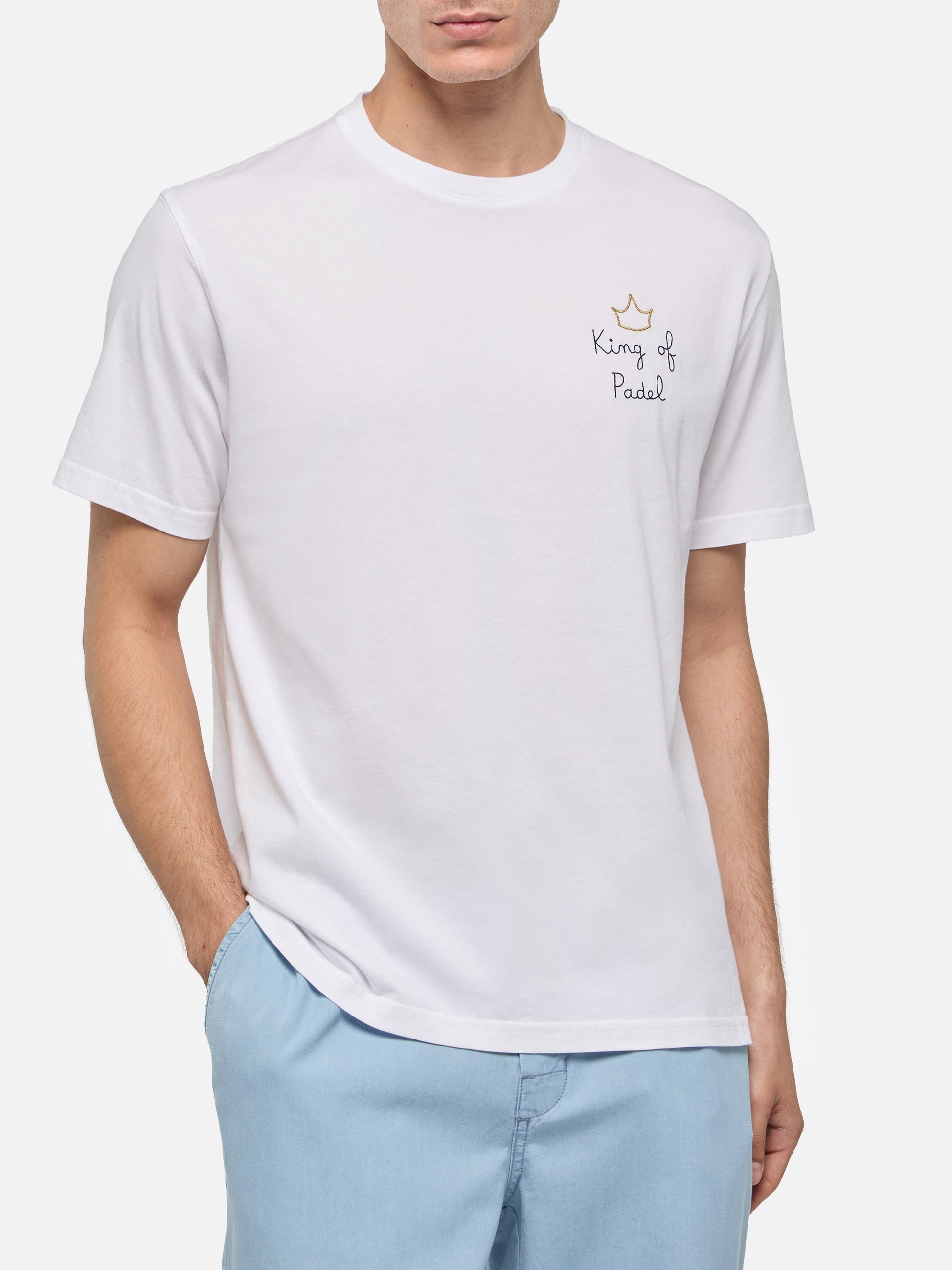 Classic fit cotton jersey t-shirt Portofino with King of Padel embroidery - MC2 Saint Barth