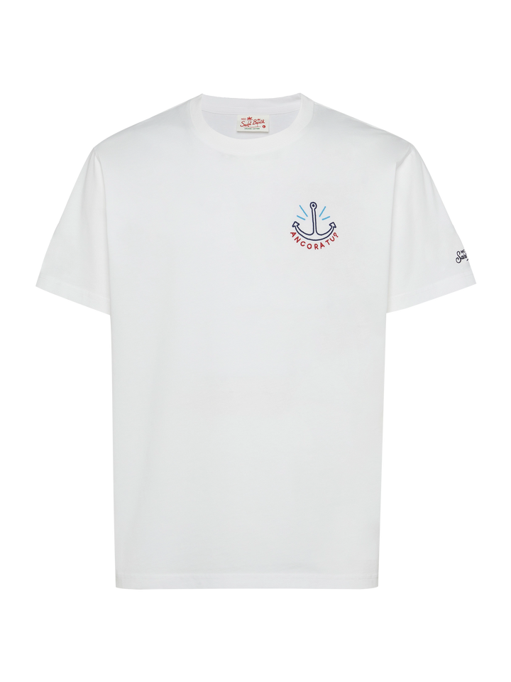 Classic fit cotton jersey t-shirt Portofino with Ancora tu embroidery | INSULTI LUMINOSI SPECIAL EDITION - MC2 Saint Barth