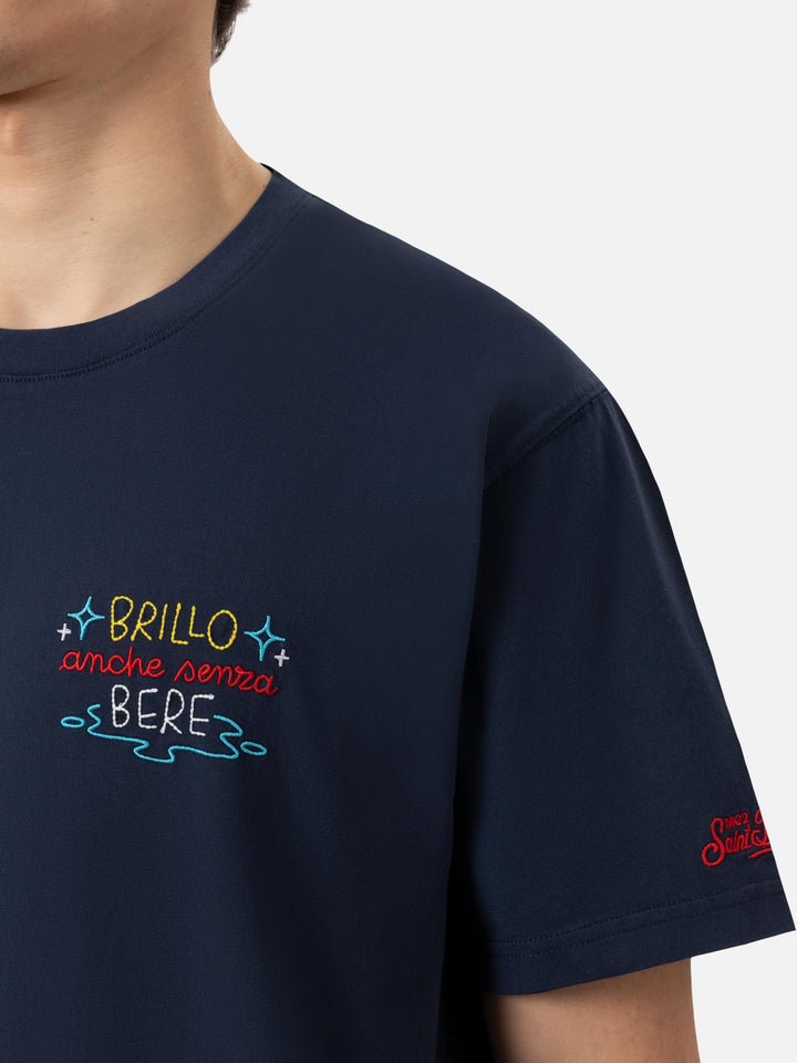Classic fit cotton jersey t-shirt Portofino with Brillo senza bere embroidery | INSULTI LUMINOSI SPECIAL EDITION - MC2 Saint Barth