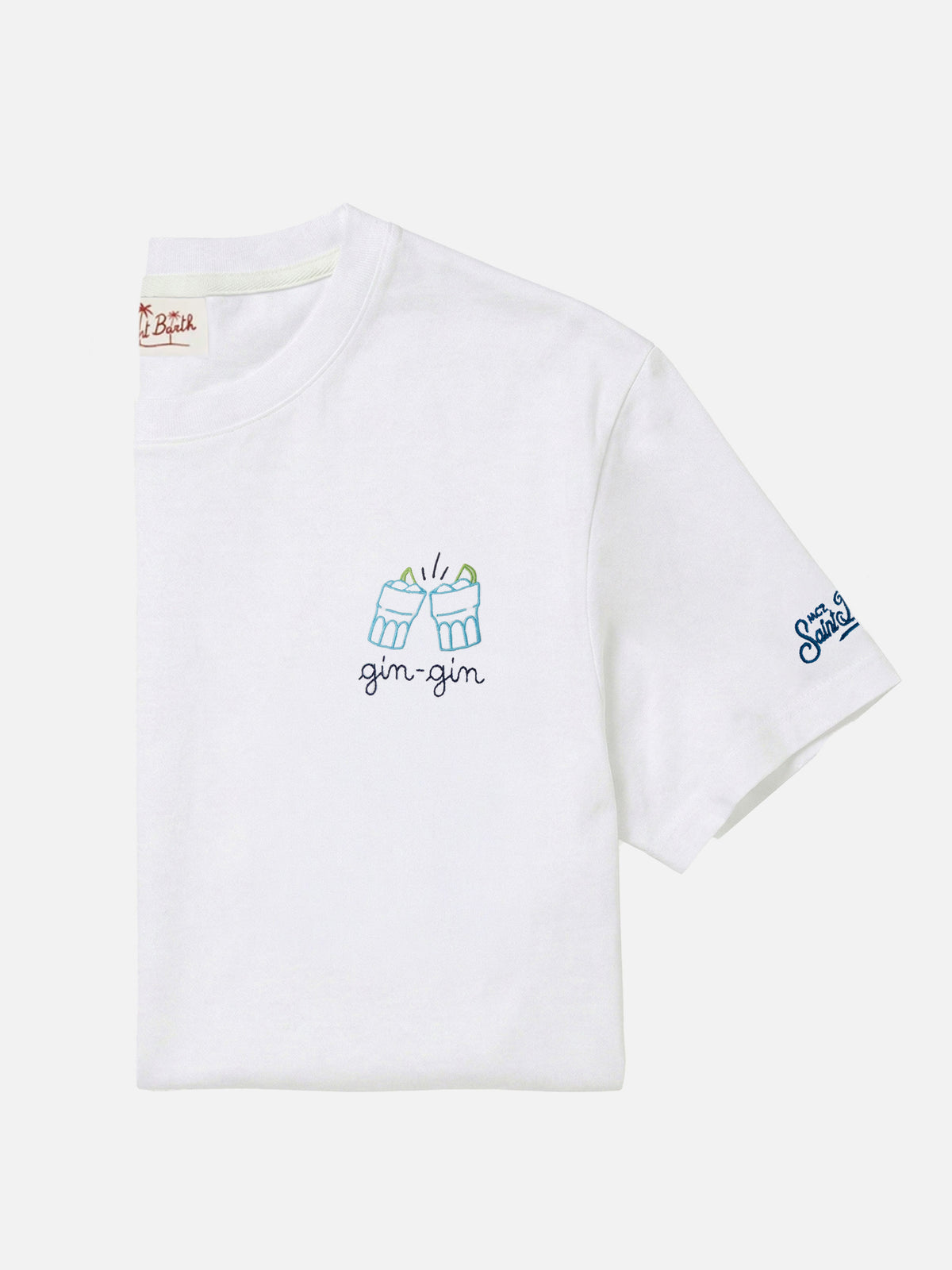 T-shirt Portofino bianca con ricamo Gin Gin | Special edition