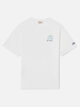 T-shirt Portofino bianca con ricamo Gin Gin | Special edition